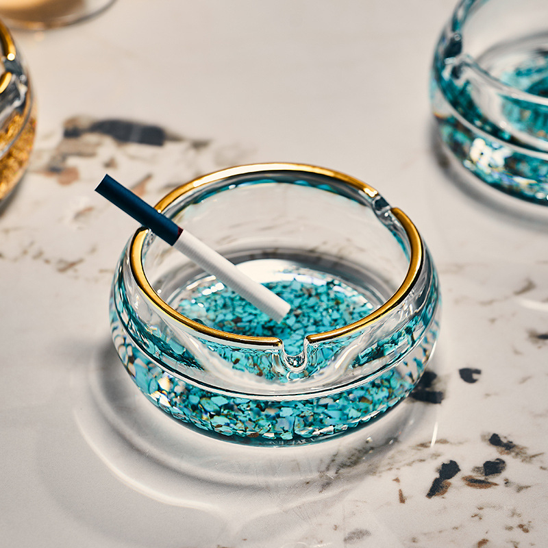 Scrumieră - stil european, din sticlă cristal, cu imprimare a logo-ului și personalizare