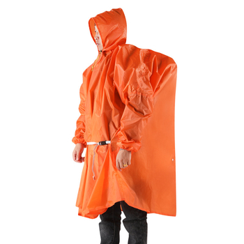 Poncă de ploaie cu glugă – 3 în 1 pentru drumeții, alpinism și pescuit; țesătură groasă, rezistentă