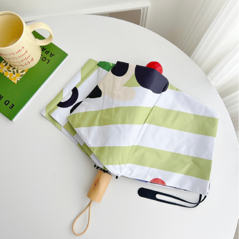 Umbrelă de soare cu design cu cățeluș desen animat, protecție UV UPF 40+, deschidere automată, cadru cu 8 brațe, țesătură 190T