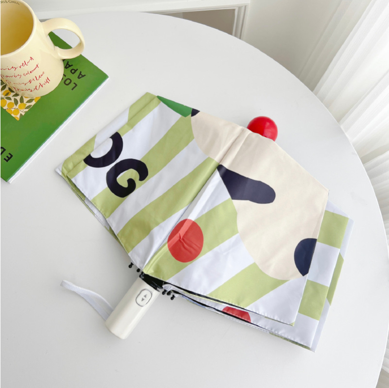 Umbrelă de soare cu design cu cățeluș desen animat, protecție UV UPF 40+, deschidere automată, cadru cu 8 brațe, țesătură 190T