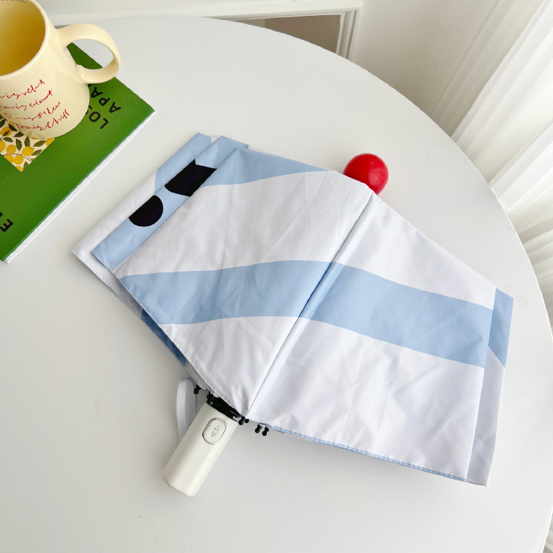 Umbrelă de soare cu design cu cățeluș desen animat, protecție UV UPF 40+, deschidere automată, cadru cu 8 brațe, țesătură 190T