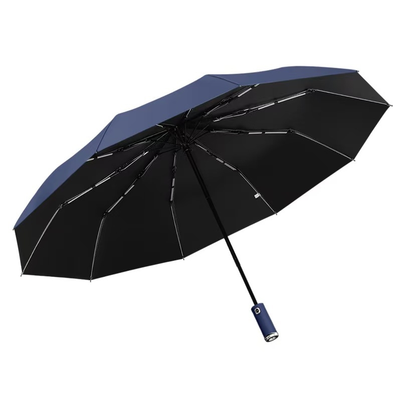 Umbrelă cu LED – automată, dublă utilizare, rezistentă la vânt, protecție UV UPF50+, pliabilă