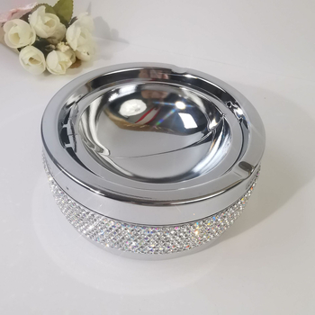 Scrumieră metalică decorată cu cristale, stil european, pentru casă, hotel și birou