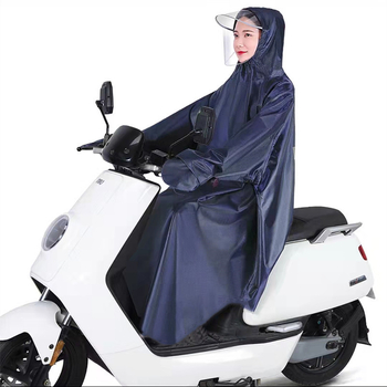 Poncho de ploaie pentru motocicletă electrică, compatibilă cu cască, acoperire totală, Oxford material, strat impermeabil PVC
