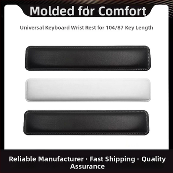 Μαξιλάρι καρπού για μηχανικό πληκτρολόγιο με επένδυση από δέρμα και μνήμης αφρού, συμβατό με 87–108 πλήκτρα, βάρος 150 g, ανθεκτικό στη φθορά