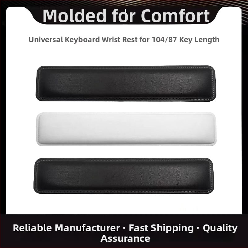 Μαξιλάρι καρπού για μηχανικό πληκτρολόγιο με επένδυση από δέρμα και μνήμης αφρού, συμβατό με 87–108 πλήκτρα, βάρος 150 g, ανθεκτικό στη φθορά