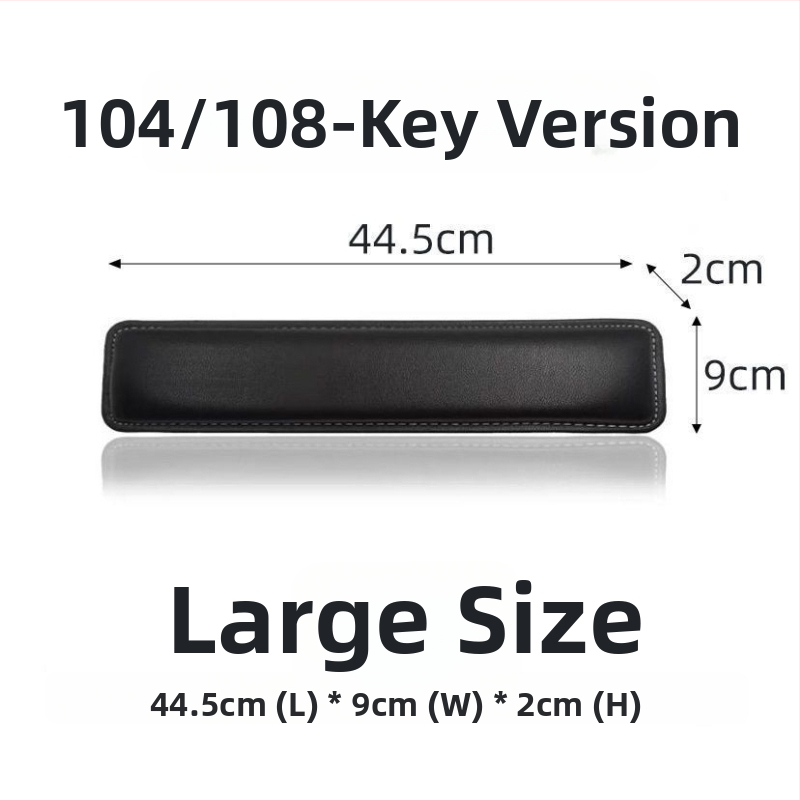 Μαξιλάρι καρπού για μηχανικό πληκτρολόγιο με επένδυση από δέρμα και μνήμης αφρού, συμβατό με 87–108 πλήκτρα, βάρος 150 g, ανθεκτικό στη φθορά