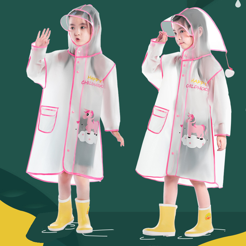 Pelerină de ploaie pentru copii, design desen animat, material EVA, impermeabilă, poncho pentru drumeții, pentru un copil, ambalată în pungă, brand AI Yuli