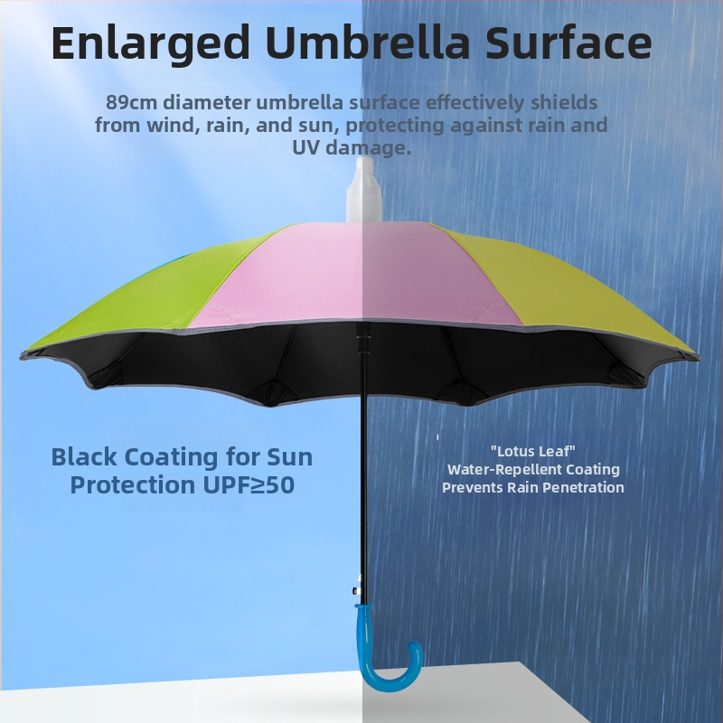Umbrelă pentru copii cu mâner lung, design drăguț inspirat de prințesă, cadrul cu 8 nervuri din fibră, tijă din oțel, mâner din plastic, deschidere semi-automată, logo imprimat