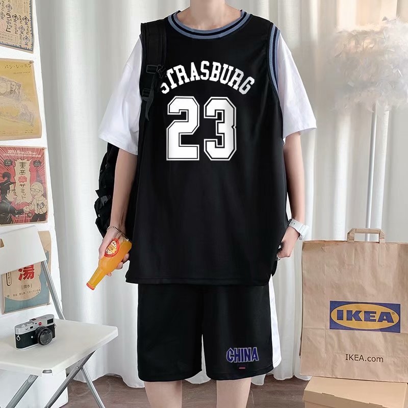 Tricou bărbătește lejer cu guler rotund, mâneci scurte, pentru mișcare; amestec poliester 30-49%