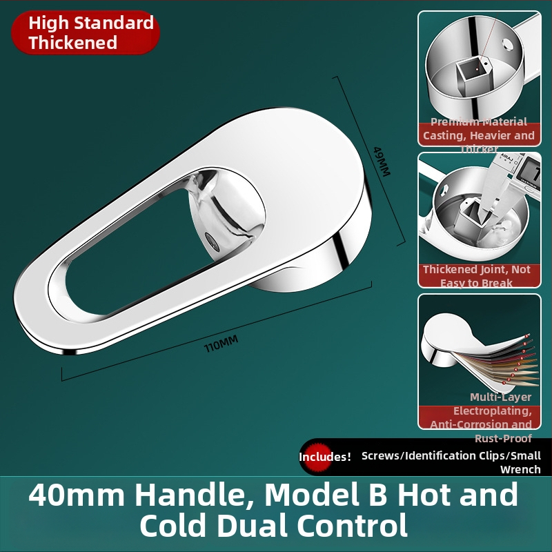 Jufan Bathroom konyhai csapokhoz illeszkedő keverő szelepe fogantyúval – ötvözet, egyes csatlakozás, modern minimalista stílus