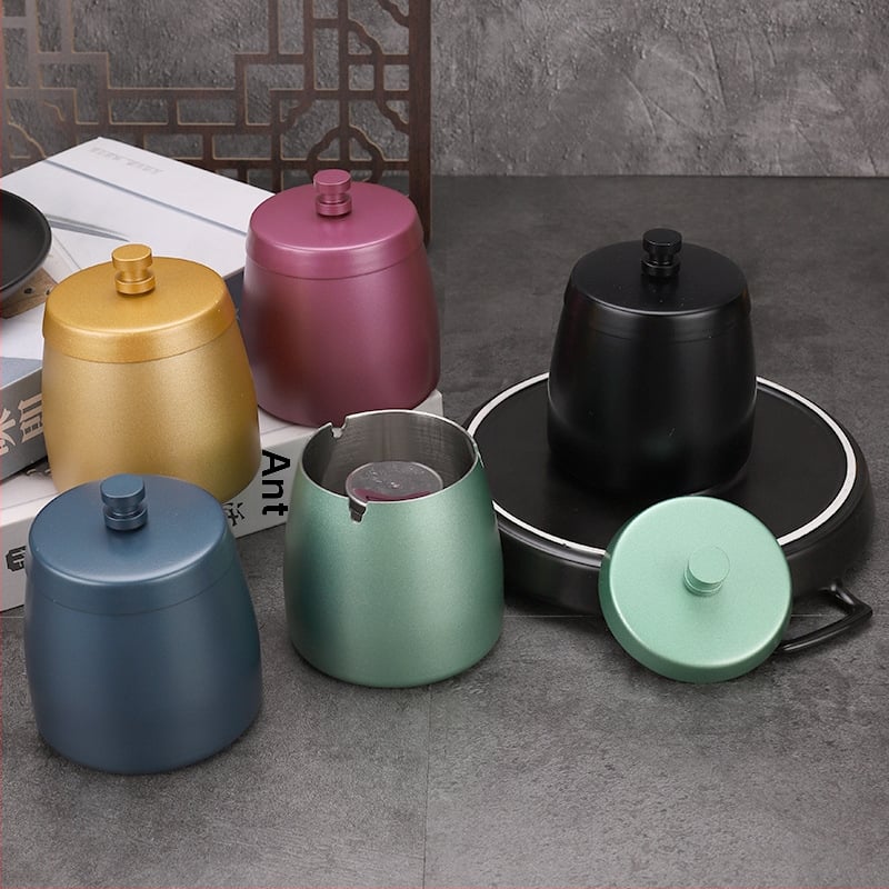 Cenușar cu capac – oțel inoxidabil 410, Baifa, Origine Jieyang, Logo cu laser, Personalizabil