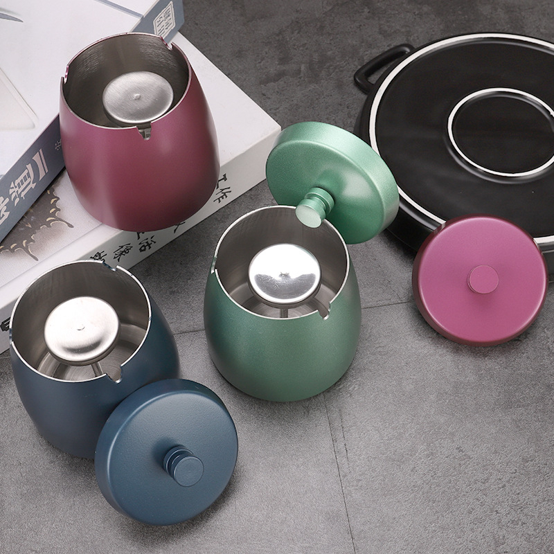 Cenușar cu capac – oțel inoxidabil 410, Baifa, Origine Jieyang, Logo cu laser, Personalizabil