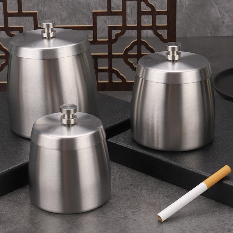 Cenușar cu capac – oțel inoxidabil 410, Baifa, Origine Jieyang, Logo cu laser, Personalizabil