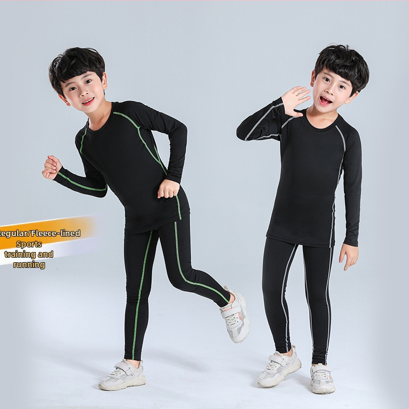 Detský zimný športový set pre basketbal a futbal, s flísovou podšívkou, rýchloschnúci (Veková skupina: Deti; Sezóna: Jeseň/Zima; Športy: Basketbal/Futbal; Zloženie: 90% Polyester; Podšívka: 10%)