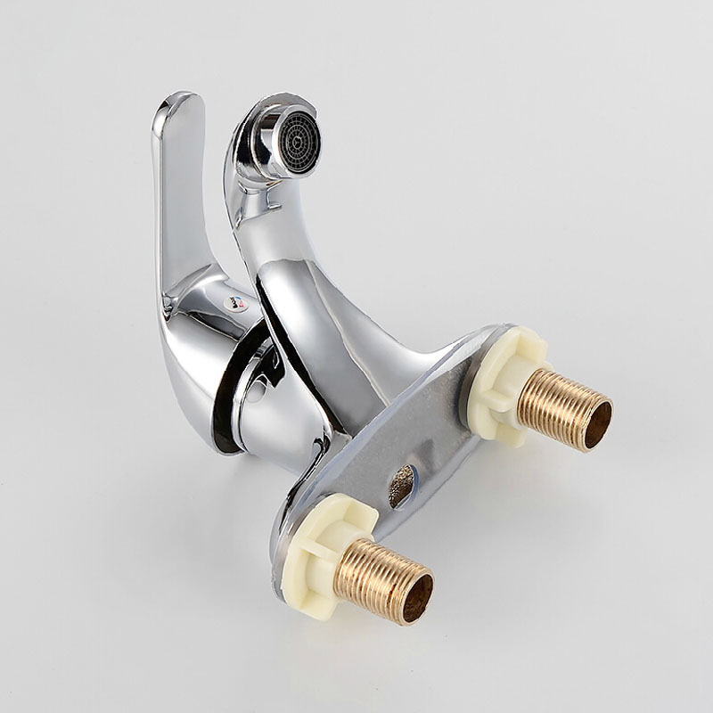 Dvostruka slavina za umivaonik s dvije rupe – potpuno bakar, dvostruka kontrola, keramički disk ventil, 0–90°C, 0,8–1,2 MPa