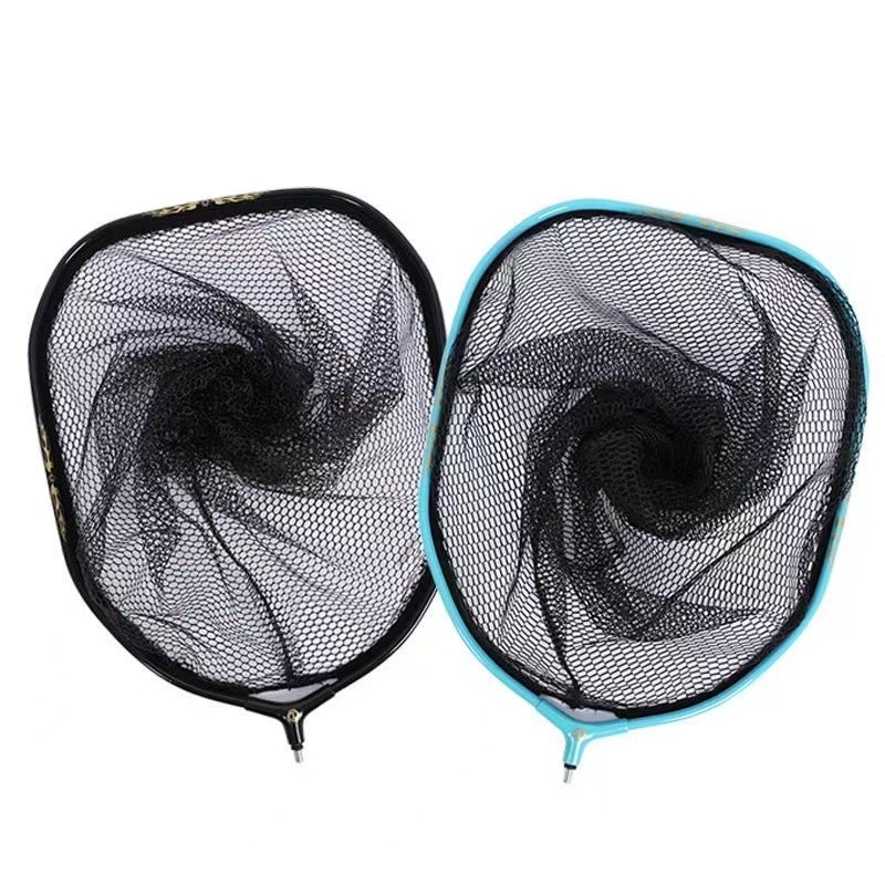 Alumínium ötvözetből készült halászhálófej, finom szemű háló, nyílásának átmérője 50 cm, háló mélysége 50 cm