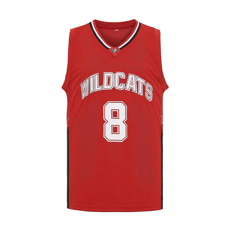 Izšivana košarkaška majica No. 14 Wildcat momčad, retro stil, ljeto, unisex, poliester tkanina, podstava poliester, 100% poliester