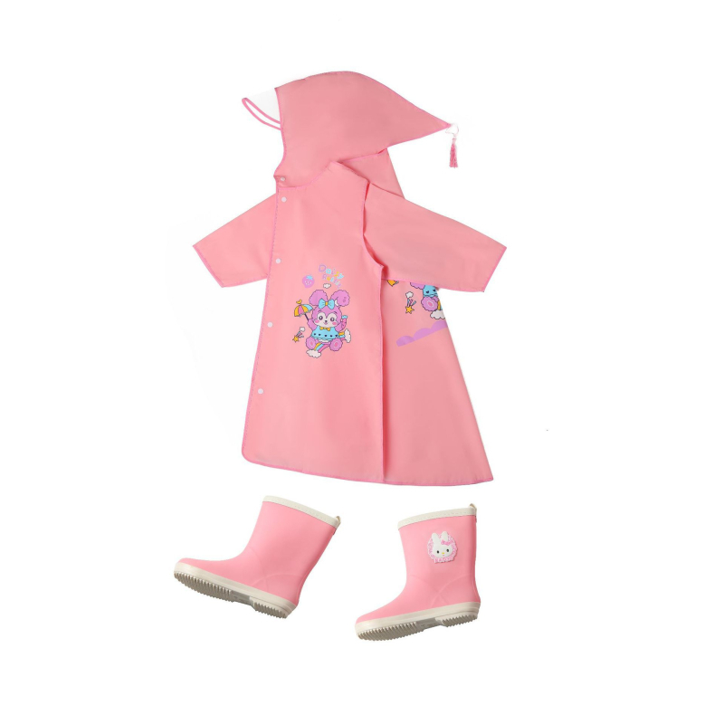 Gyermekek esőponcsó – rajzfilm mintázatú, EVA anyag, vastagított, teljes testet védő vízálló, egy darabban