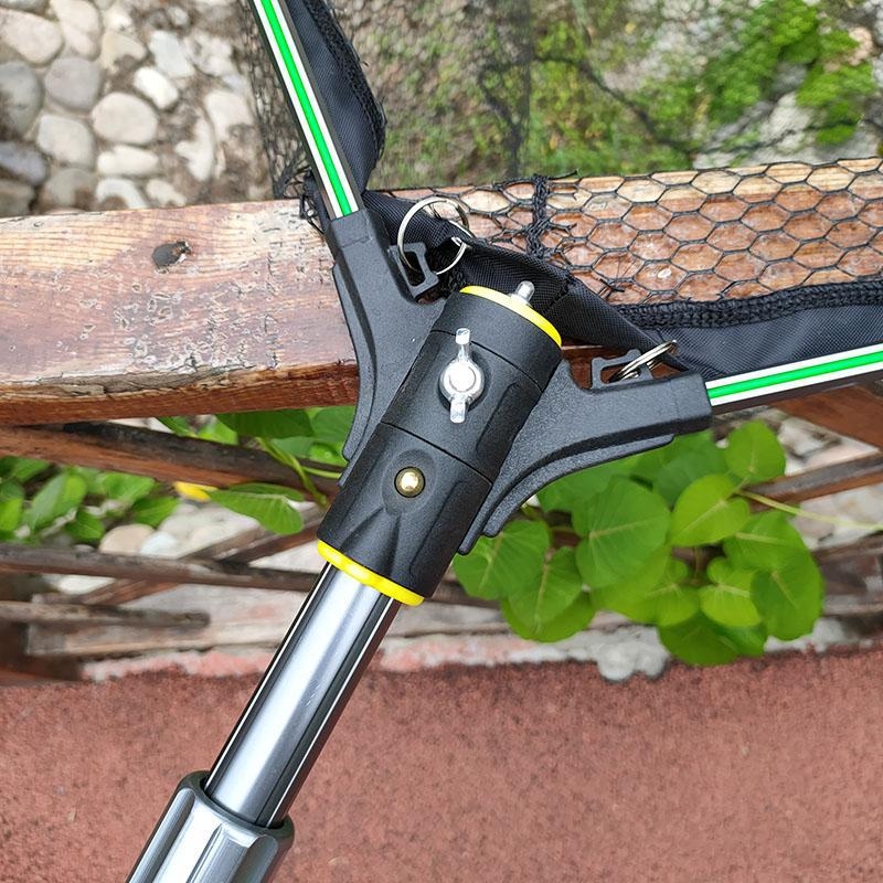 Komplet za ribolov: mreža od aluminijuma duljine 70 cm za crnu ribu i štuku, uz štap i glavu mreže protiv okretanja