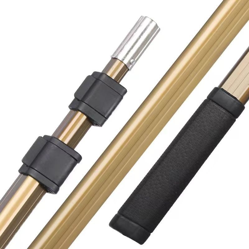 Prut pentru plasă de scufundare din aliaj de aluminiu, cadru triunghiular, telescopic, 3 secțiuni, 500 g