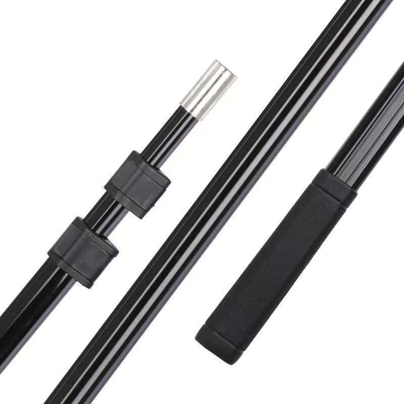 Prut pentru plasă de scufundare din aliaj de aluminiu, cadru triunghiular, telescopic, 3 secțiuni, 500 g