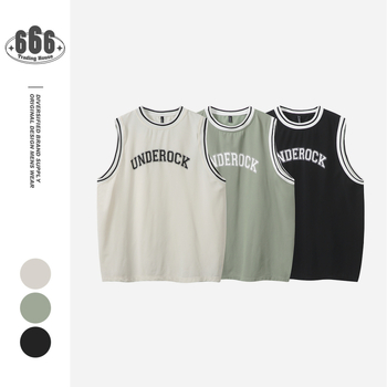 Uniszex nyári gyorsan száradó ujjatlan póló-vest, kerek nyakú, bő szabású, lélegző nylon-keverék