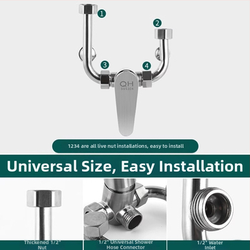 Μείκτης νερού για ηλεκτρικό θερμαντήρα, επιφανειακή εγκατάσταση, U-σχήματος σχεδίαση, αξεσουάρ ντους, μοντέρνο μινιμαλιστικό στυλ