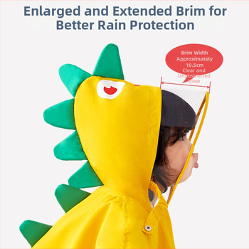 Dječje kišno pončo s dinosaurus motivom, jednodijelni dizajn, tkanina Chunya spinning, PU ljepilo sloj