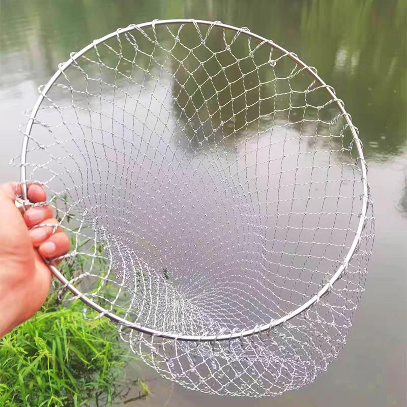 Rozsdamentes acélból készült horgász háló keret, összecsukható, háromszög alakú hálófej