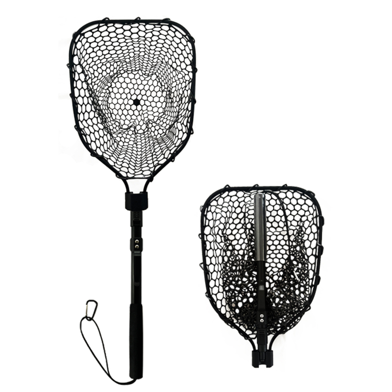 Összecsukható kézi horgász háló, alumínium ötvözet, durva háló, teherbírás 5 kg