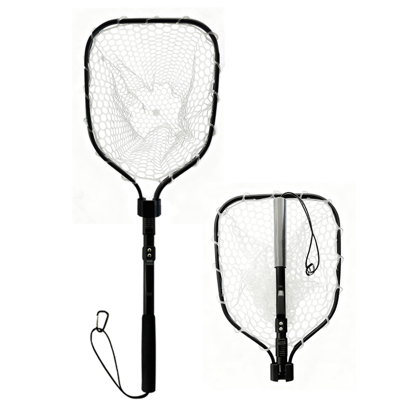 Összecsukható kézi horgász háló, alumínium ötvözet, durva háló, teherbírás 5 kg