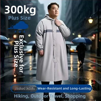 Pelerină de ploaie pentru adulți, cu lungime extinsă, țesătură Oxford, strat impermeabil PVC, potrivită pentru plimbări cu motocicleta, drumeții și călătorii
