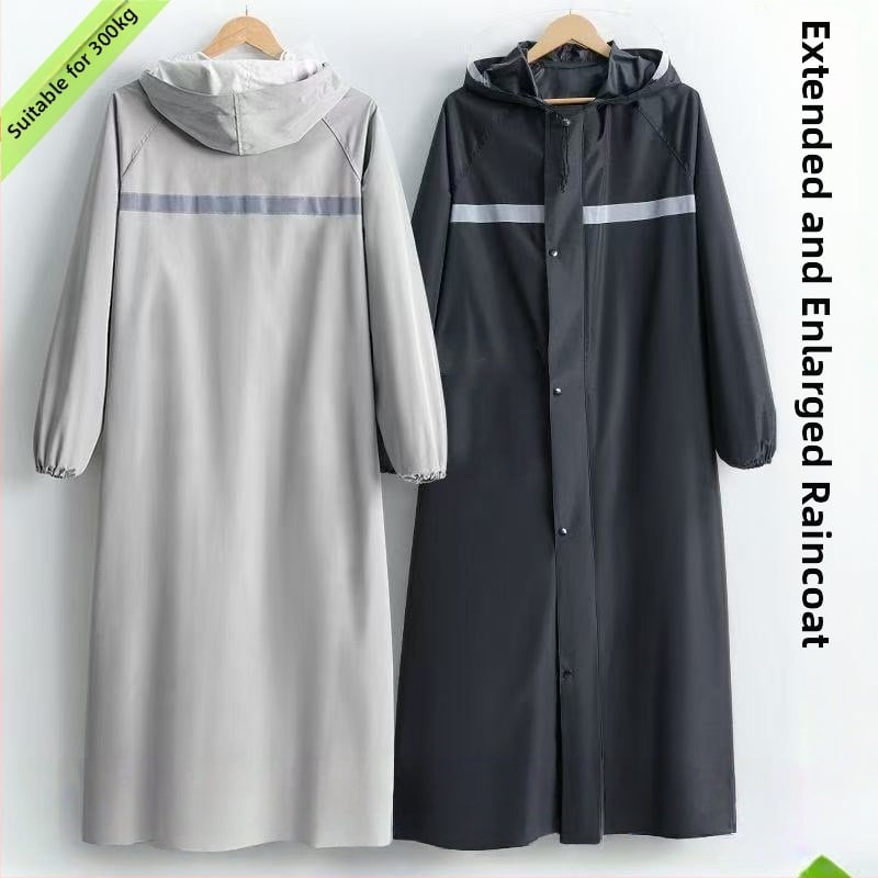 Pelerină de ploaie pentru adulți, cu lungime extinsă, țesătură Oxford, strat impermeabil PVC, potrivită pentru plimbări cu motocicleta, drumeții și călătorii