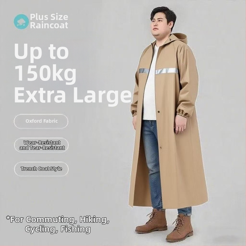 Pelerină de ploaie pentru adulți, cu lungime extinsă, țesătură Oxford, strat impermeabil PVC, potrivită pentru plimbări cu motocicleta, drumeții și călătorii