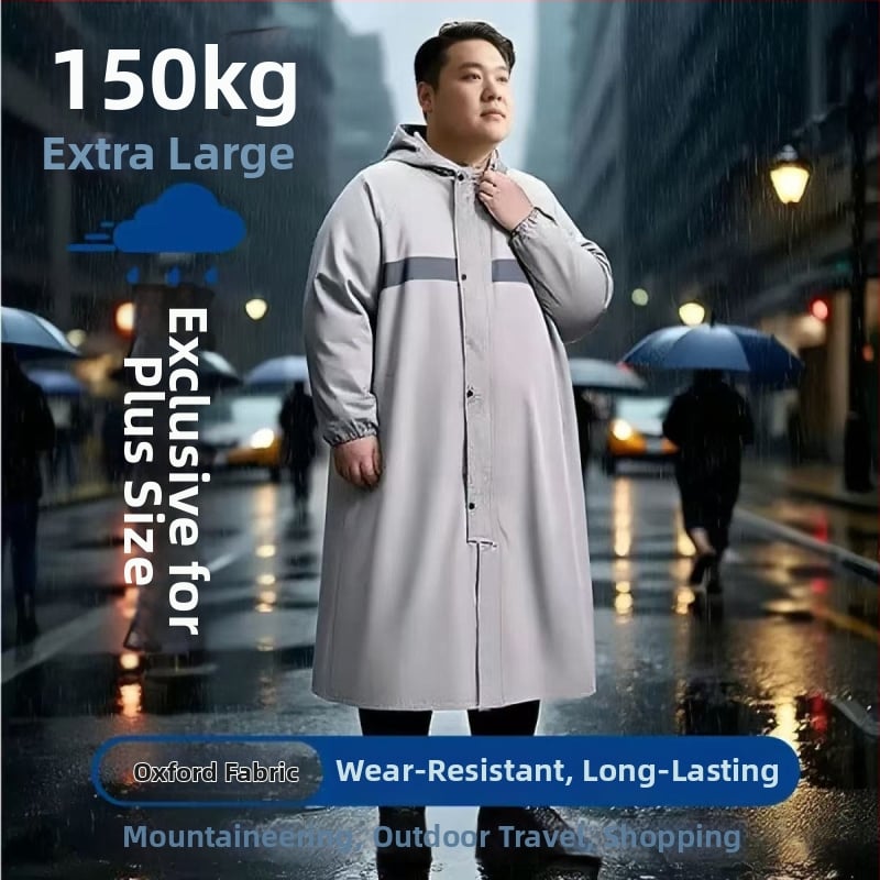 Pelerină de ploaie pentru adulți, cu lungime extinsă, țesătură Oxford, strat impermeabil PVC, potrivită pentru plimbări cu motocicleta, drumeții și călătorii