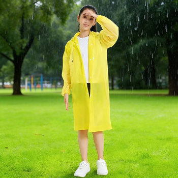 Poncho de ploaie pentru copii din EVA, cu acoperire totală, pentru 1 persoană, de unică folosință, pentru drumeții și călătorii