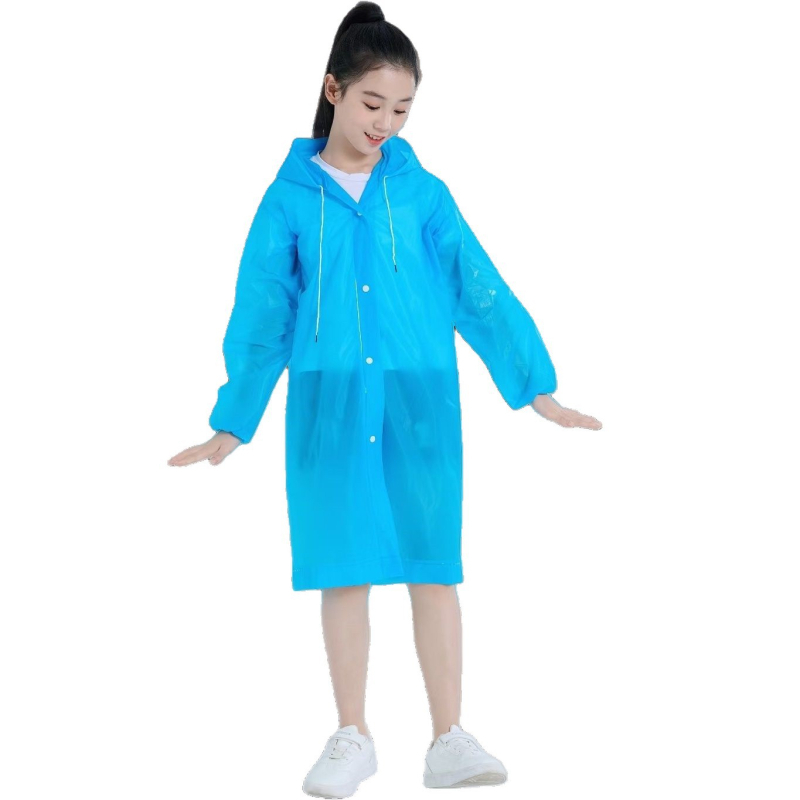 Poncho de ploaie pentru copii din EVA, cu acoperire totală, pentru 1 persoană, de unică folosință, pentru drumeții și călătorii