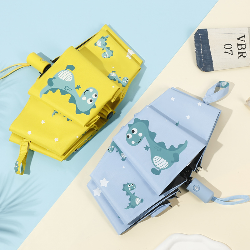 Automatikus nyitású esernyő, vasváz 8 ágakkal, poliészter anyag, műanyag fogantyú, háromrészes Cartoon stílus