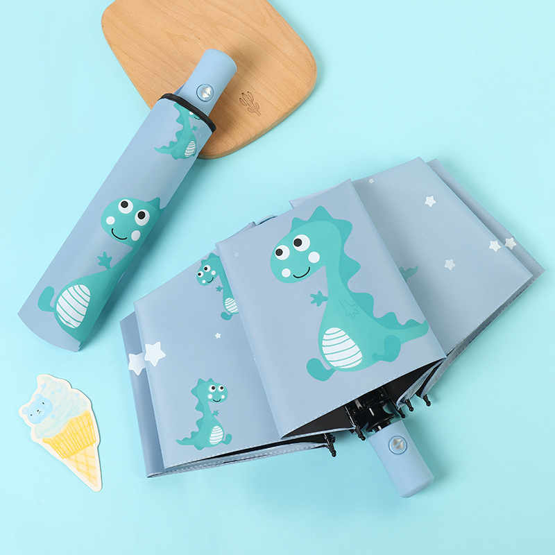 Automatikus nyitású esernyő, vasváz 8 ágakkal, poliészter anyag, műanyag fogantyú, háromrészes Cartoon stílus