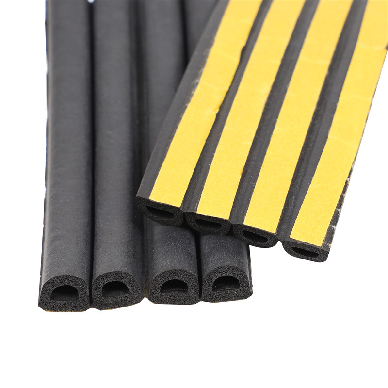 Önadhéziós ajtó- és ablak tömítőszalag - D-típusú szivacsos habszalag, tömítés az ajtó és ablak közti résekhez, magas hőmérséklet-állóság