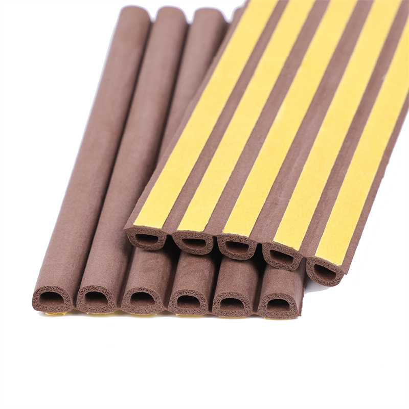 Önadhéziós ajtó- és ablak tömítőszalag - D-típusú szivacsos habszalag, tömítés az ajtó és ablak közti résekhez, magas hőmérséklet-állóság