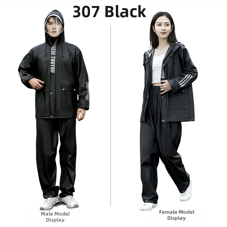 Poncho de ploaie monobloc pentru adulți motocicliști, tafta poliester, țesătură subțire, strat PU impermeabil