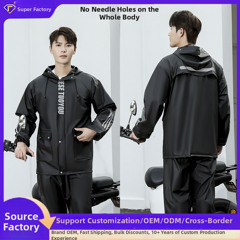 Poncho de ploaie monobloc pentru adulți motocicliști, tafta poliester, țesătură subțire, strat PU impermeabil