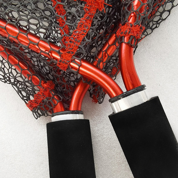 Csali-horgász háló, könnyű, rövid nyél, egyrészes alumínium ötvözet design, hordozható mini háló folyóparti és csónakos horgászathoz