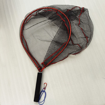 Csali-horgász háló, könnyű, rövid nyél, egyrészes alumínium ötvözet design, hordozható mini háló folyóparti és csónakos horgászathoz