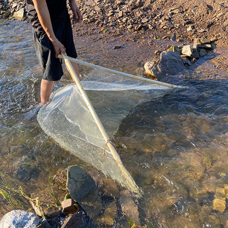 Hagyományos emelőháló a garnéla, hal, csiga és kagyló fogására — Származás: Új-Zéland