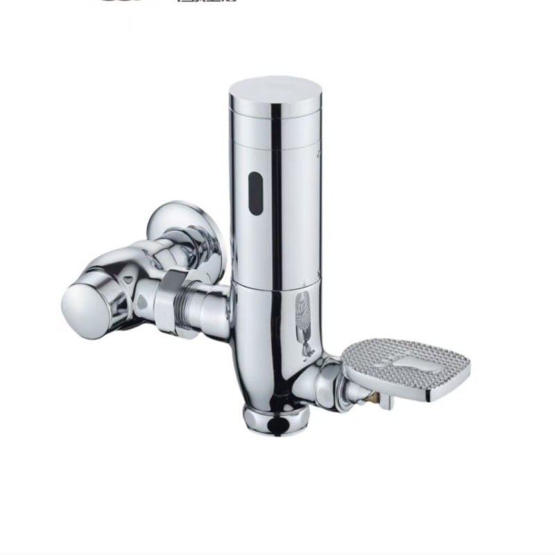 Toaletni ventil za ispiranje s ručnom polugom, horizontalni, bakarno tijelo, DN25 (1 inch), tlak vode 1–12 MPa, vrijeme ispiranja 4–8 s, model 34230
