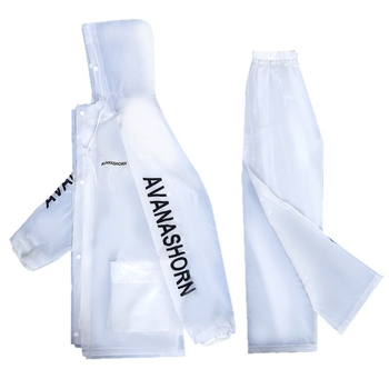 Motorkerékpár esőruha poncsó szett: elválasztott esőkabát és esőnadrág, PVC anyag, felnőtt, 1 személy