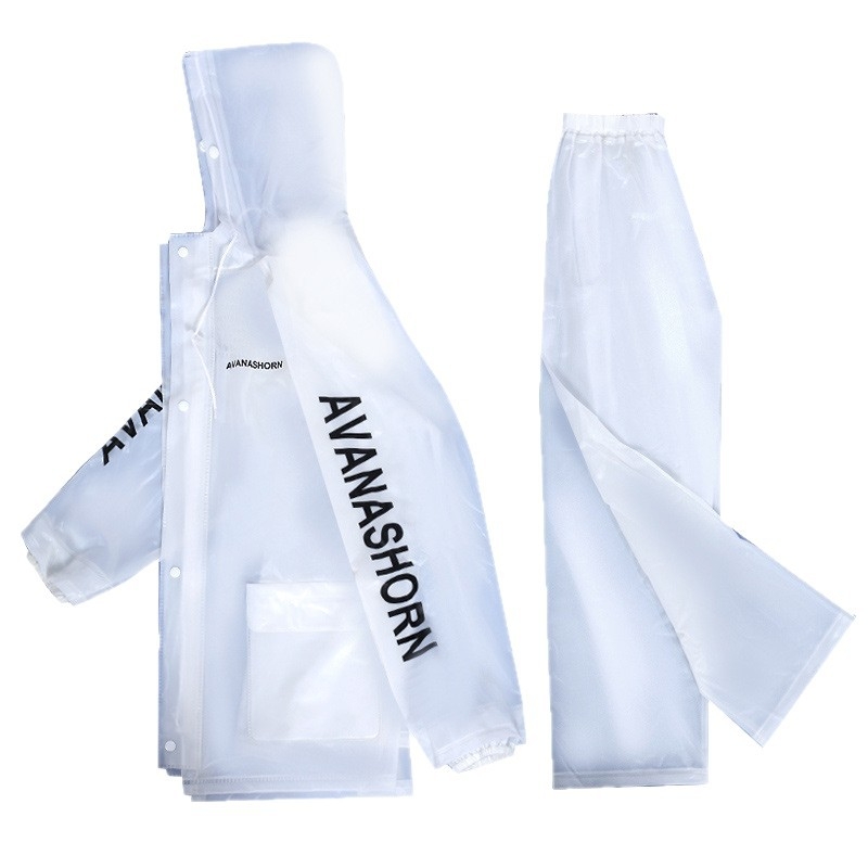 Motorkerékpár esőruha poncsó szett: elválasztott esőkabát és esőnadrág, PVC anyag, felnőtt, 1 személy